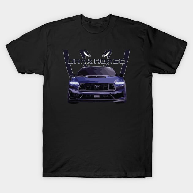 BLUE EMBER dark horse Mustang GT 5.0L V8 coyote engine Performance Car s650 T-Shirt by cowtown_cowboy